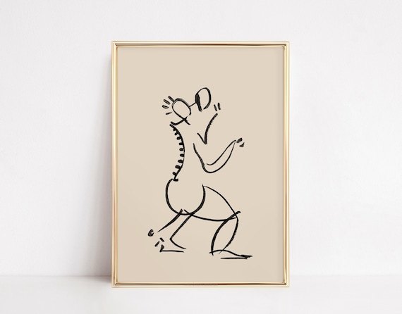 Abstract Dancer Line Drawing Minimalist Figure Sketch Art Poster