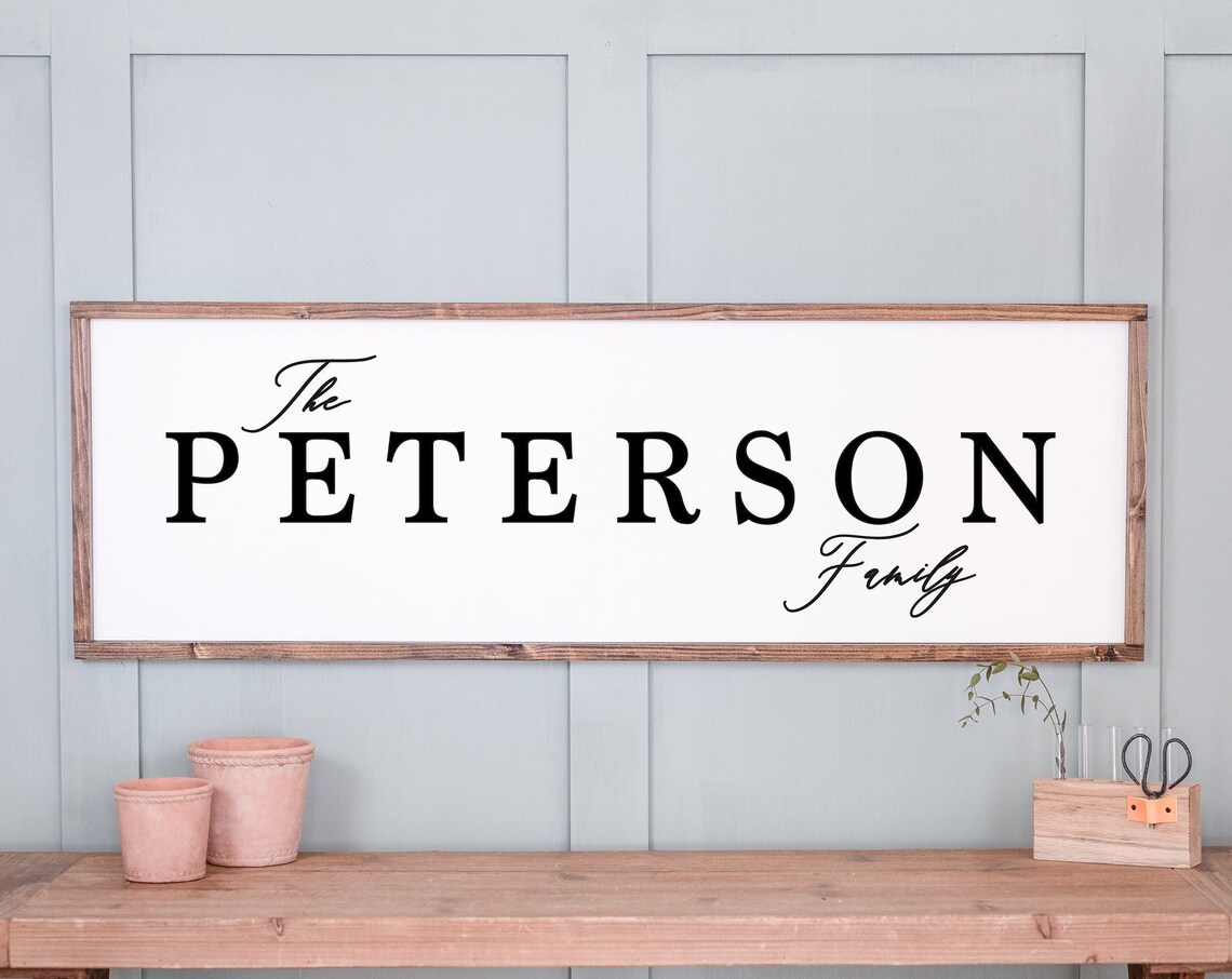 The Peterson Family Name Sign Rustic Farmhouse Wall Decor Poster
