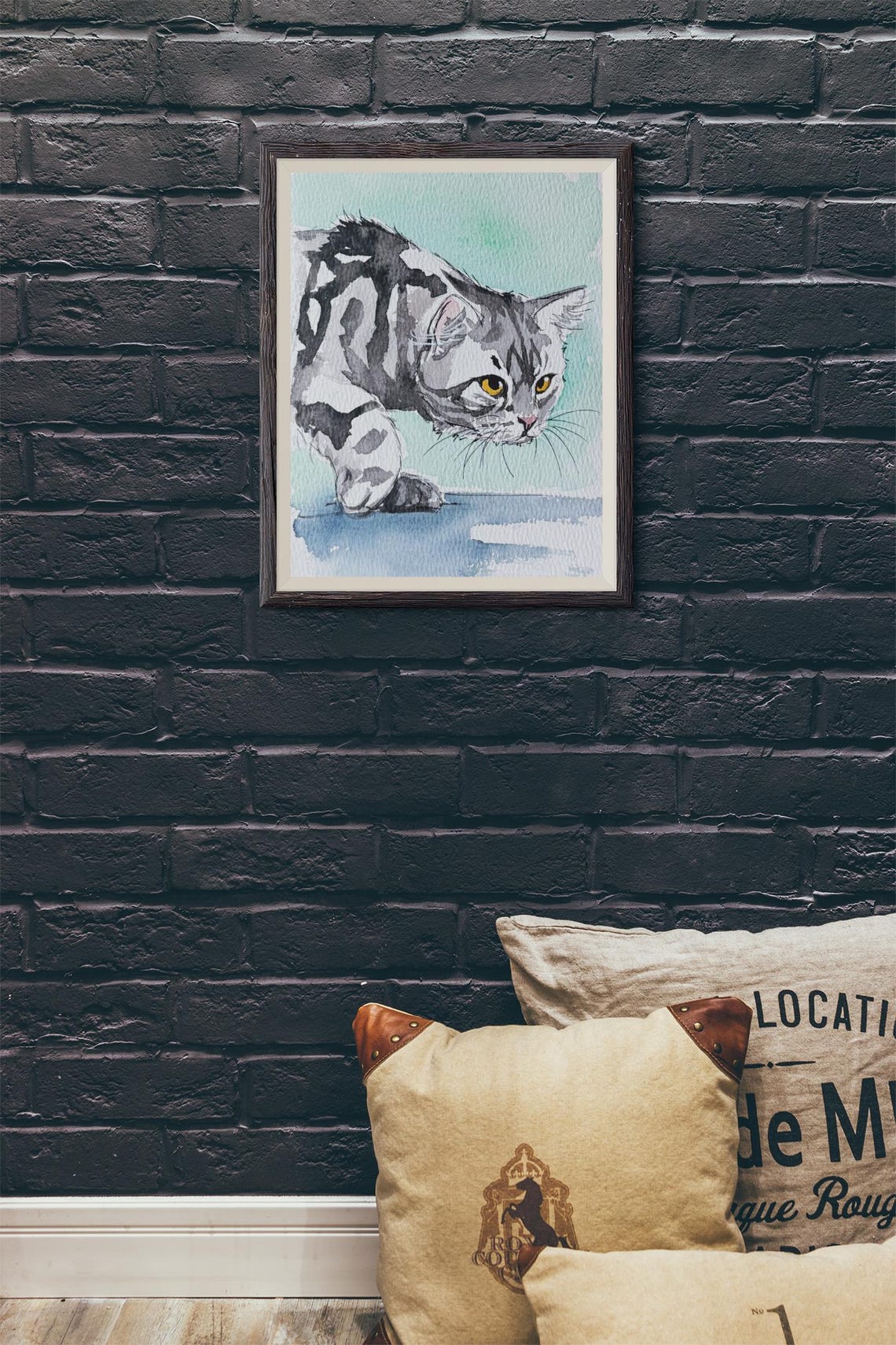Watercolor Cat Painting, Cat Lover Gift - Image 3