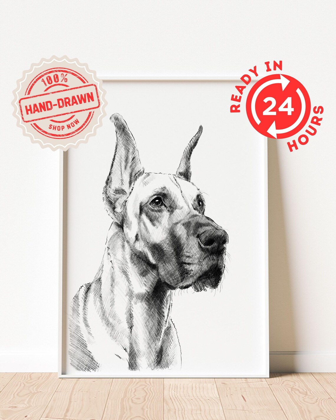 Custom Pet Portrait From Photo, Minimalist Memorial Gift