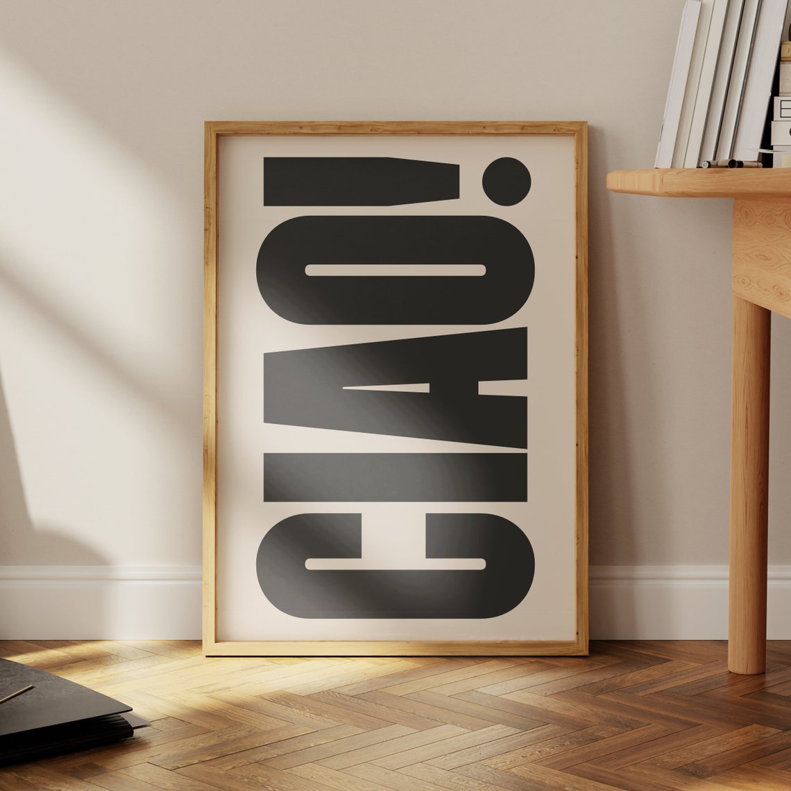 Ciao Italian Greeting Bold Black Oversized Retro Typography Poster