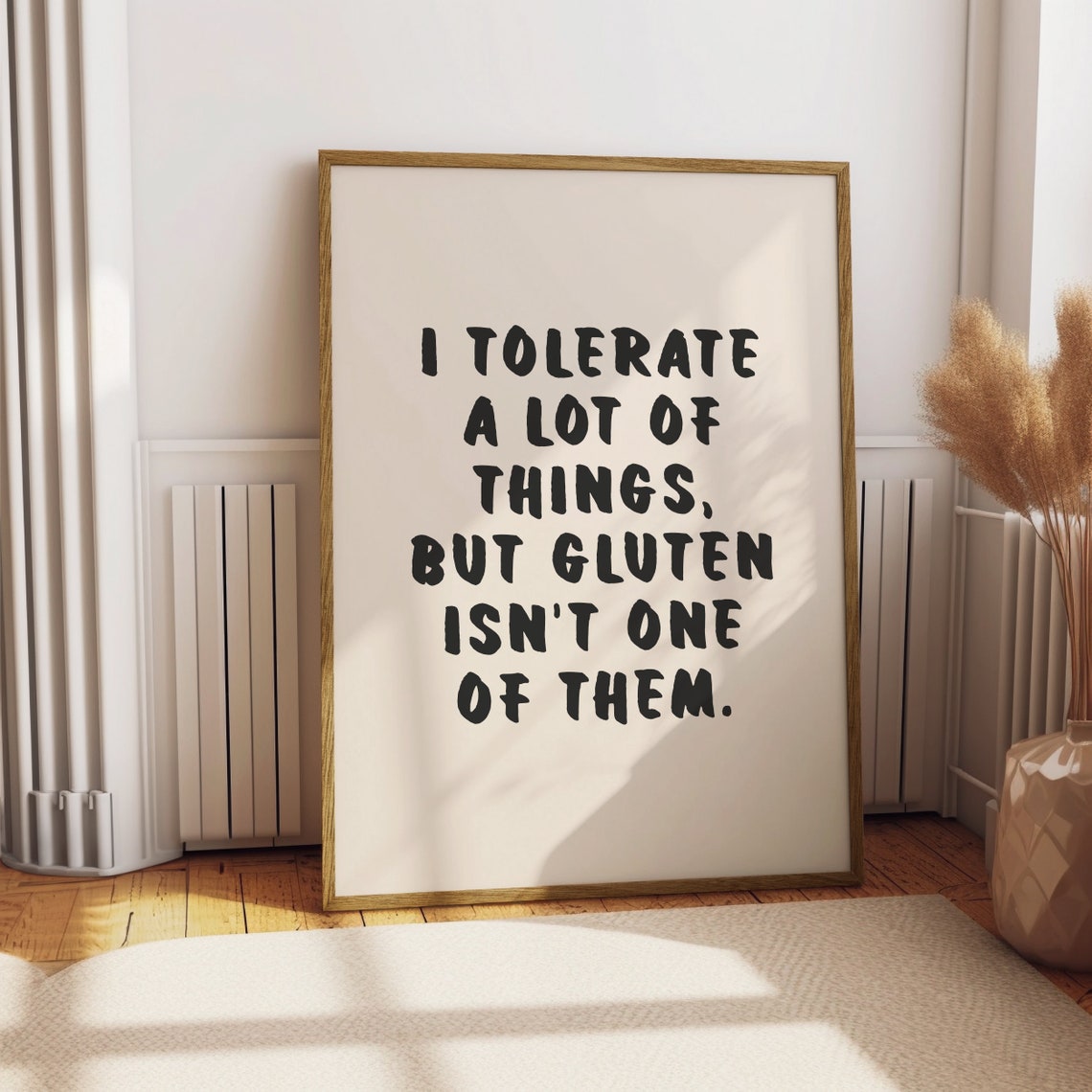 Funny Gluten Free Quote Bold Black Typography Kitchen Poster - Image 3