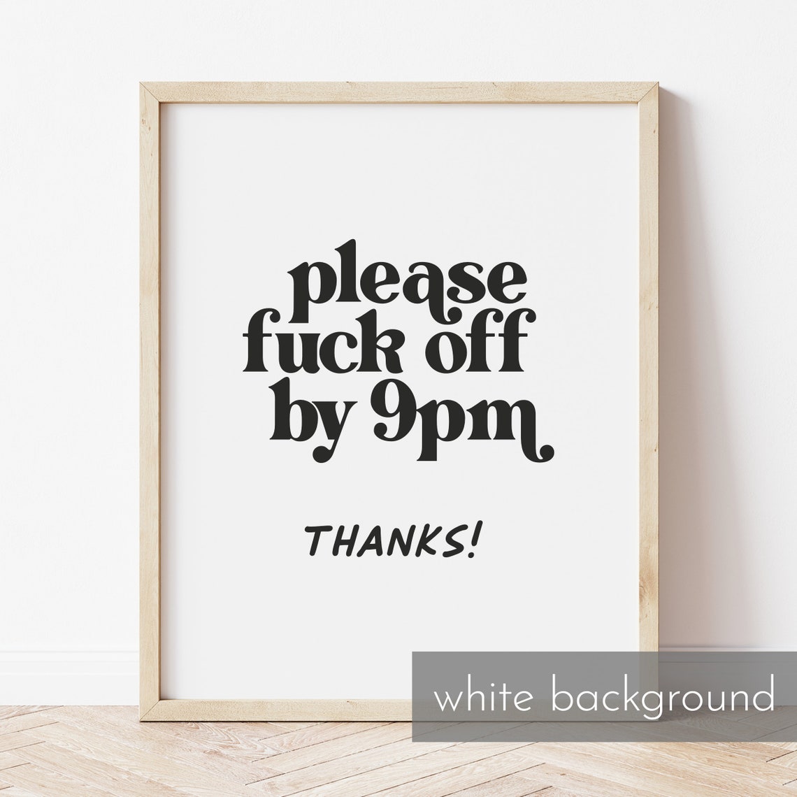 Funny Rude House Rules by 9PM Typography Quote Humor Wall Poster - Image 3