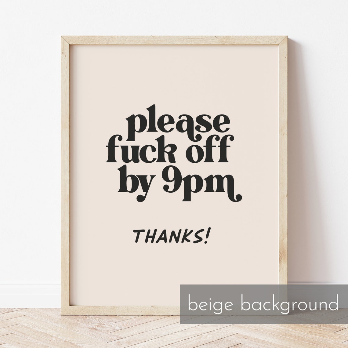 Funny Rude House Rules by 9PM Typography Quote Humor Wall Poster - Image 2