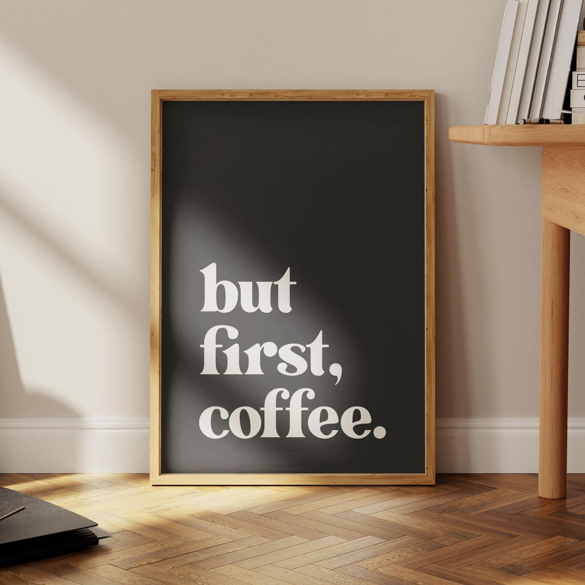 But First Coffee White on Black Bold Retro Typography Poster - Image 4