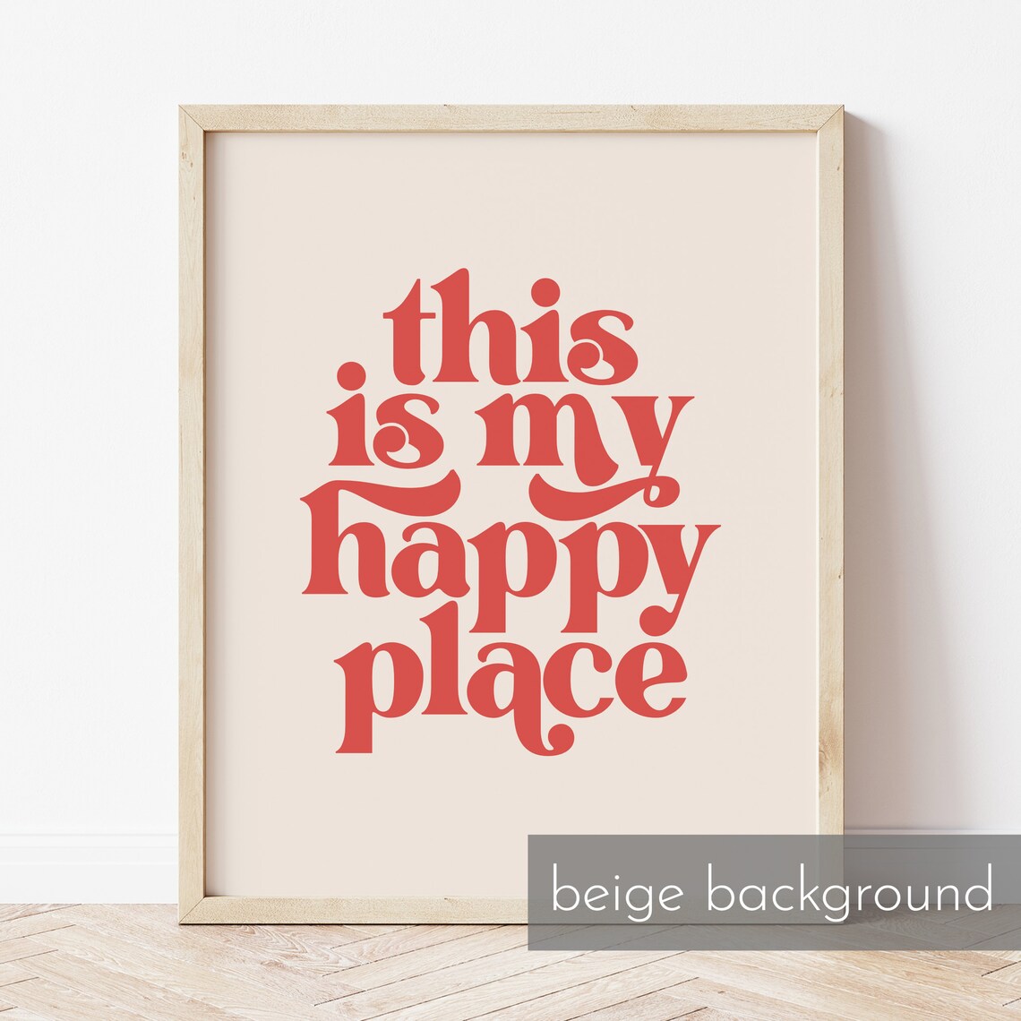 This Is My Happy Place Quote Art Print, Minimalist - Image 2