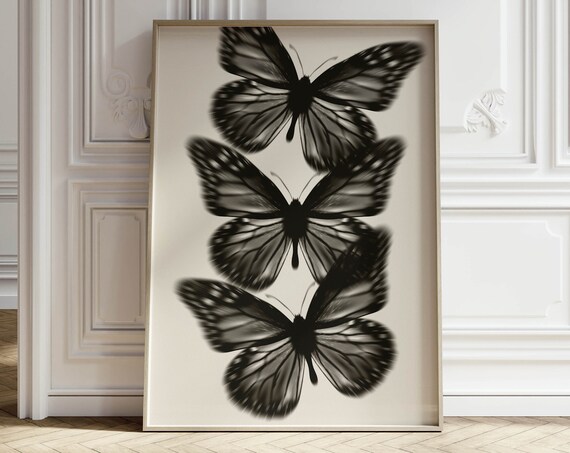 Butterfly Aesthetic Poster Print, Trendy Bedroom Decor