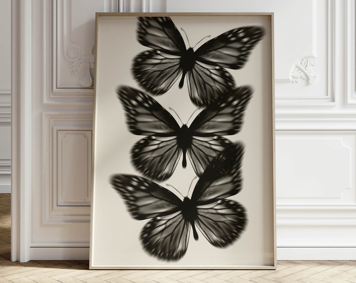 Butterfly Aesthetic Poster Print, Trendy Bedroom Decor