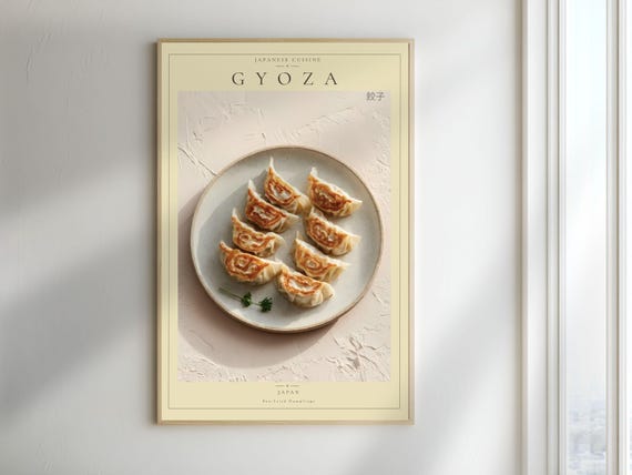 Gyoza Poster Japanese Cuisine Print Kitchen Wall Art Digital Download