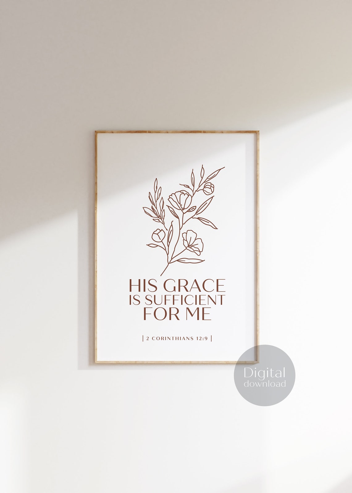 His Grace Is Sufficient For Me 2 Corinthians 12:9 Verse Print - Image 4
