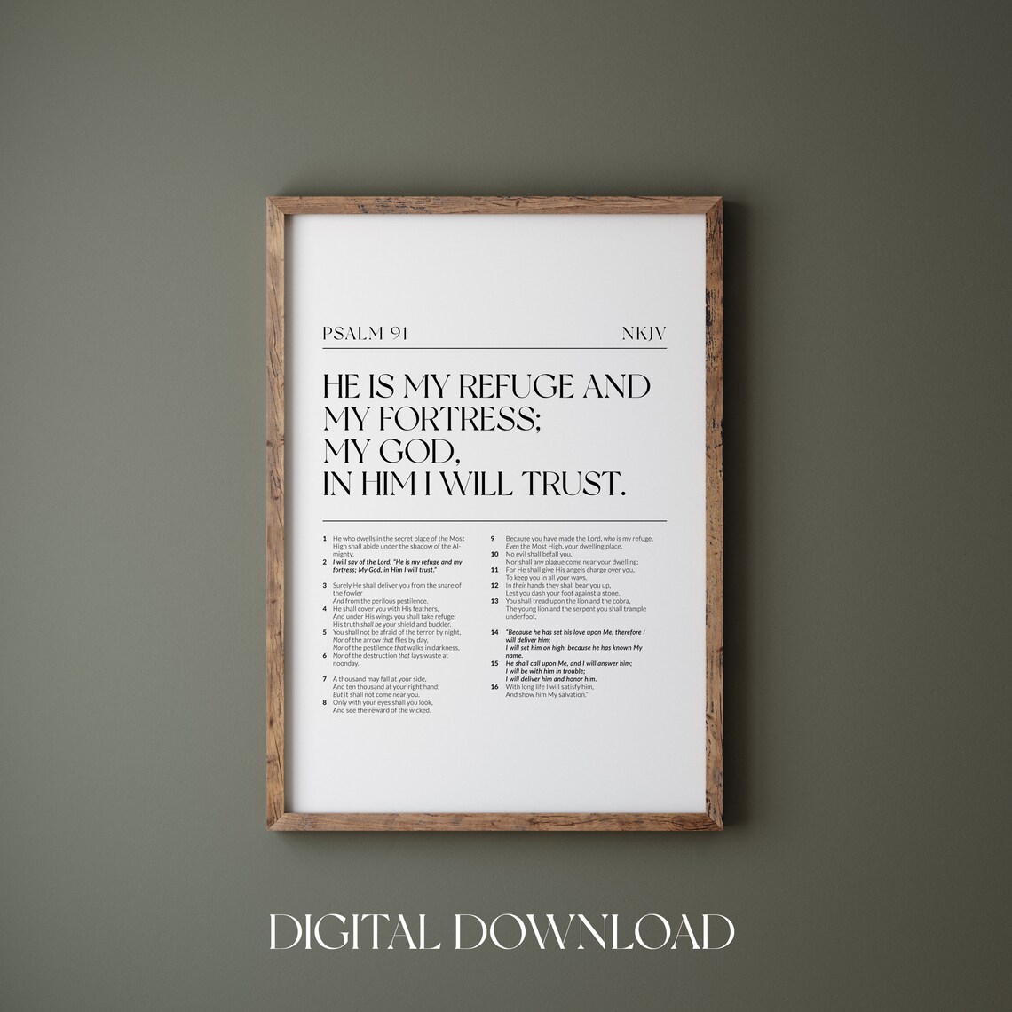 Psalm 91 Bible Verse Wall Art, Modern Christian Print - Image 4