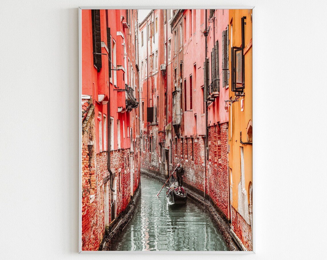 Venice Canals Travel Poster, Europe Wall Art