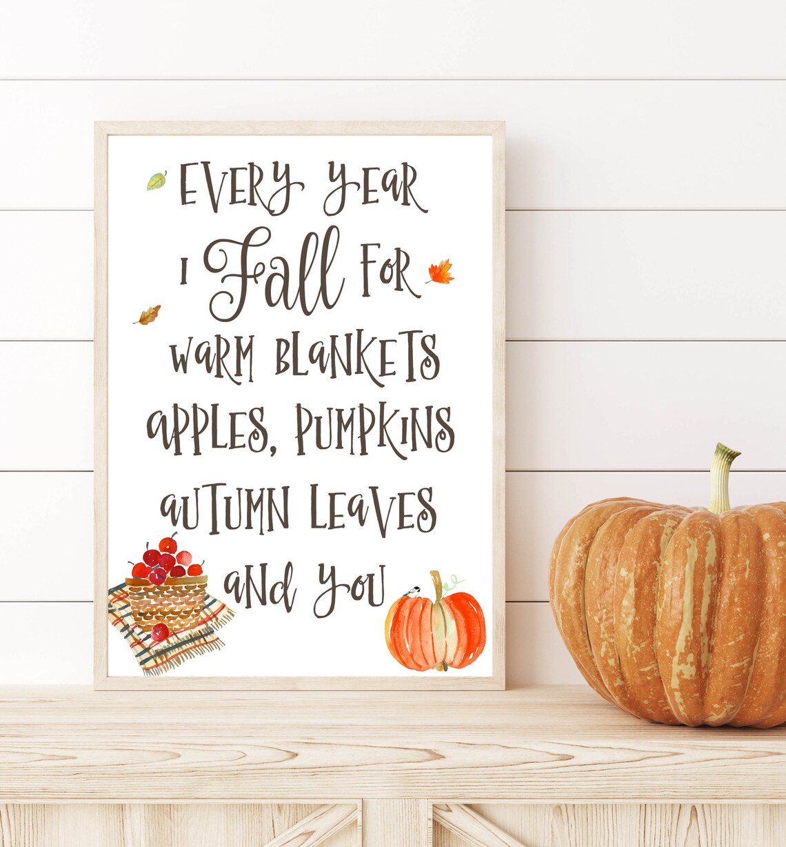 Every Year I Fall For Autumn Love Farmhouse Fall Quote Art Print