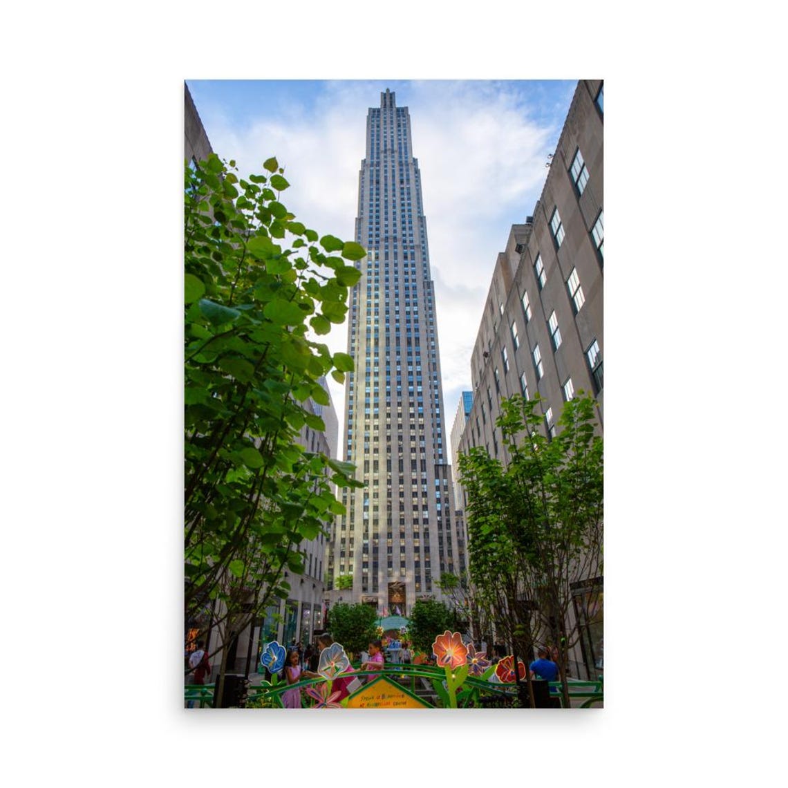 Real Photo Rockefeller Center Print Nyc Architecture Urban Landscape