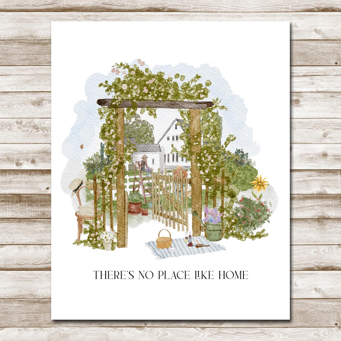 Home Quote Wall Art Inspirational Quote Farmhouse Decor 5x7 8x10 11x14 16x20 Theres No Place Like Home Country Sign Diy Decor - Image 5