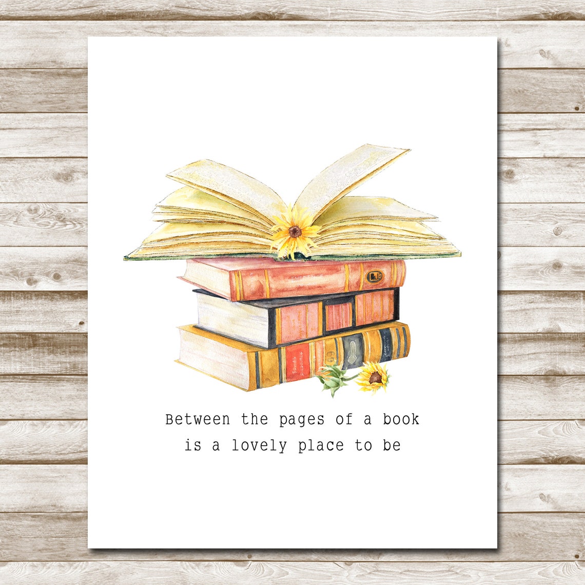 Between the Pages of a Book Quote Watercolor Library Reader Poster - Image 4
