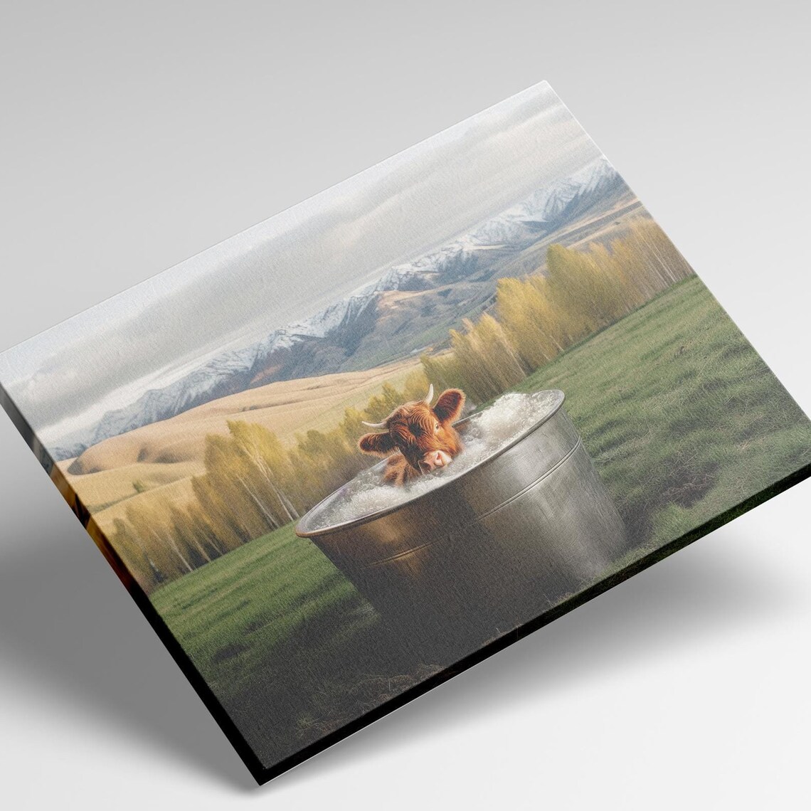 Highland Cow Funny Bathroom Rustic Wall Art - Image 4