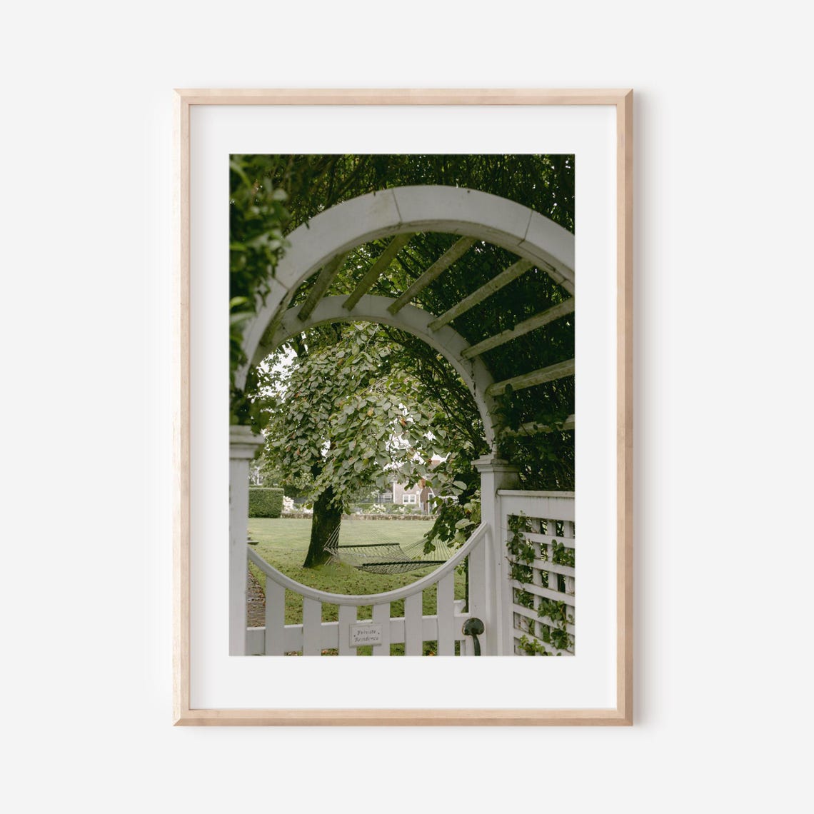 White Vine-Covered Garden Arbor Gate Martha's Vineyard Photo Print