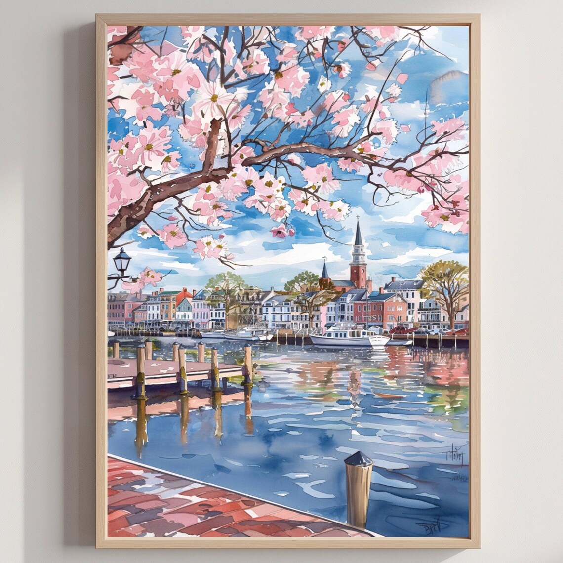 Annapolis Maryland USA Watercolor Travel Poster