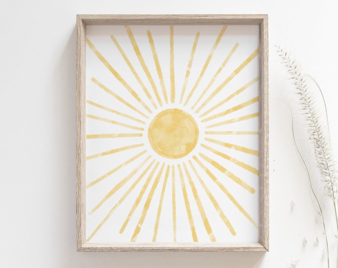 Boho Sun Sunrise Sunset Minimalist Art Print