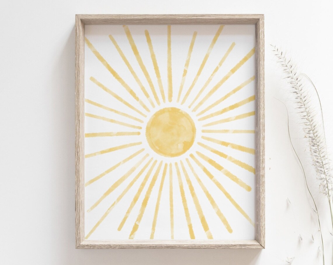 Golden Sun Boho Sunrise Sunset Nursery Art Print