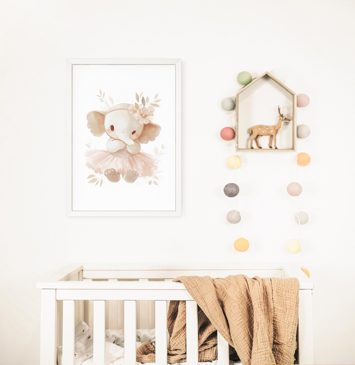 Darling Sweet Baby Elephant Ballerina Tutu Nursery Art Poster - Image 3