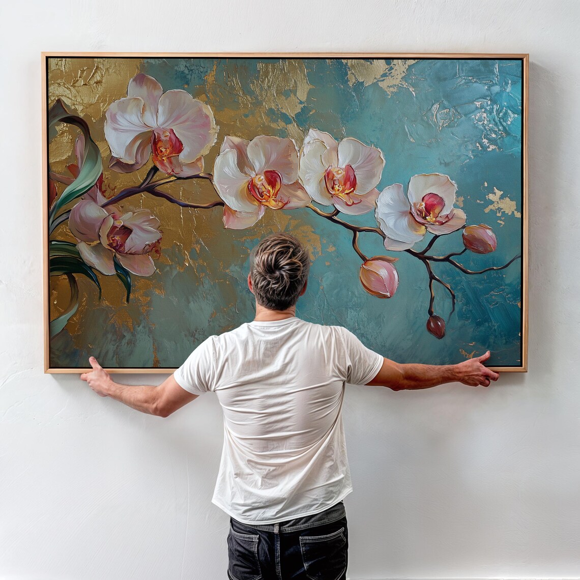 Orchid Oil Painting, Modern Floral Art Print - Image 5