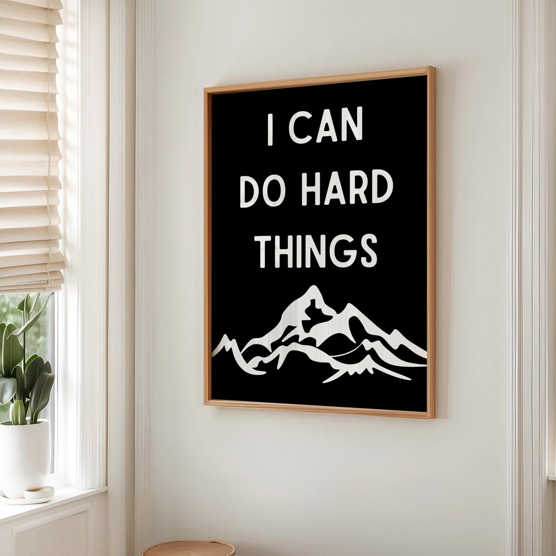 I Can Do Hard Things Mountain Black Background Affirmation Poster - Image 5