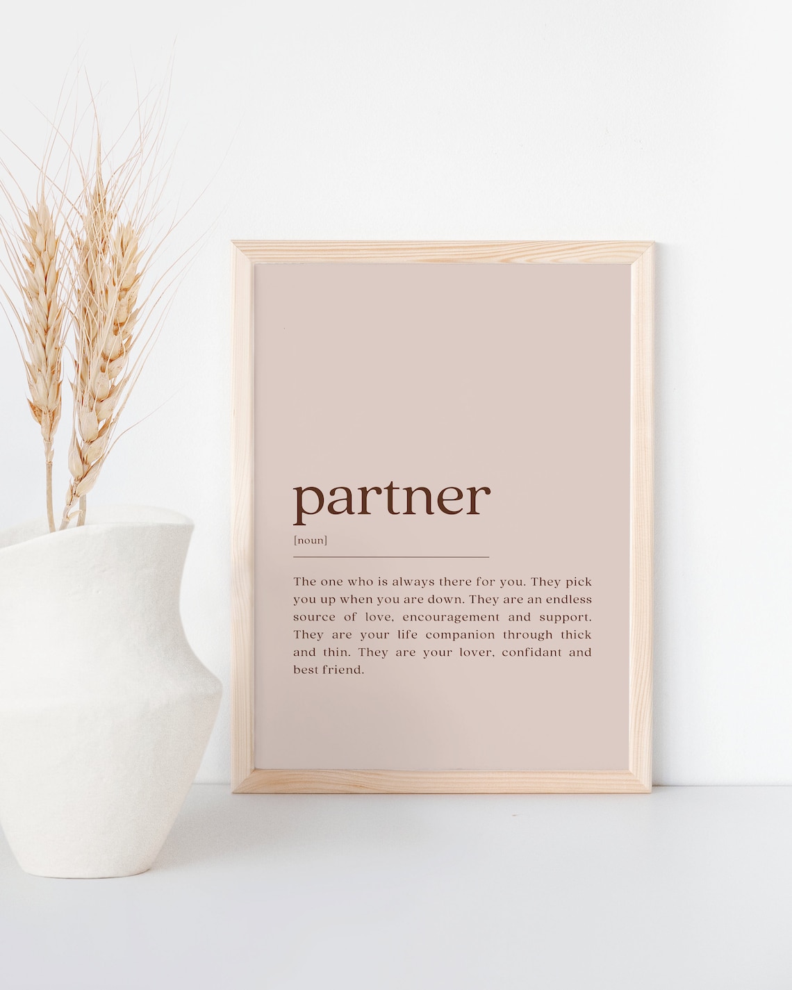 Partner Definition Art Print, Minimalist Gift