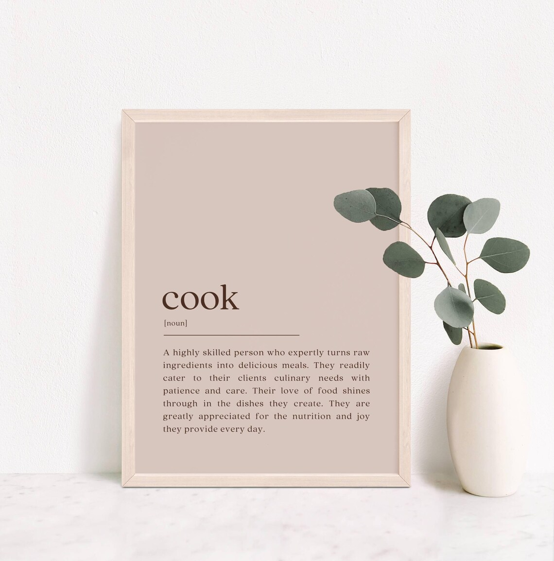 Cook Definition Print, Cook Appreciation Gift