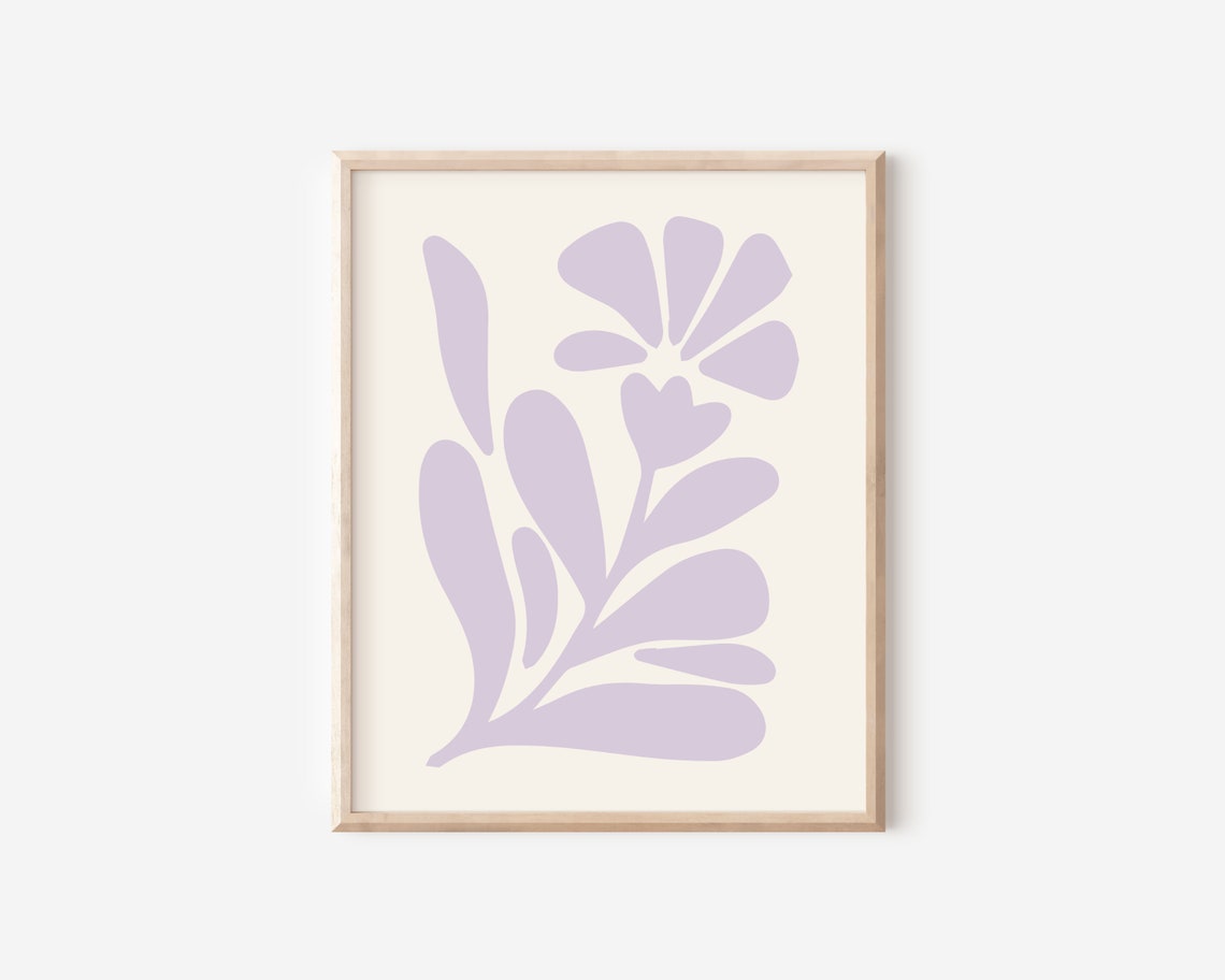 Lilac Pastel Abstract Botanical Flowers Art Print - Image 2
