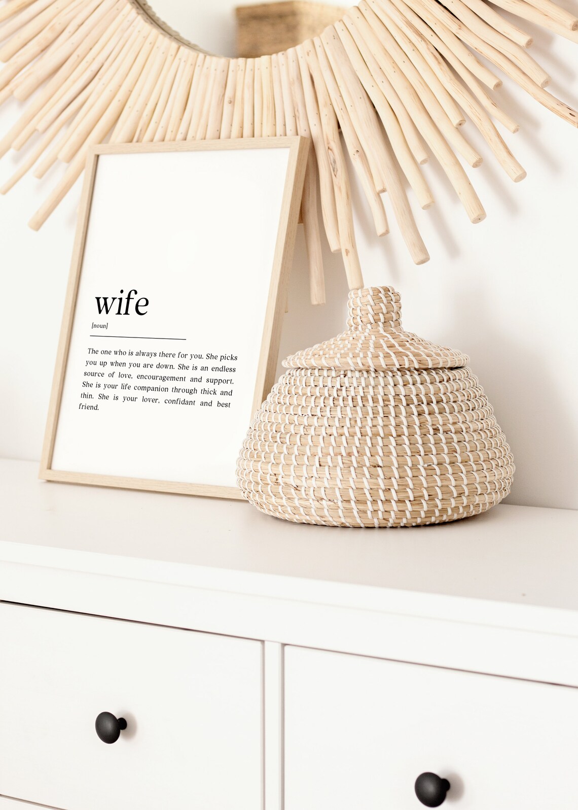 Wife Definition Art Print, Minimalist Gift - Image 2