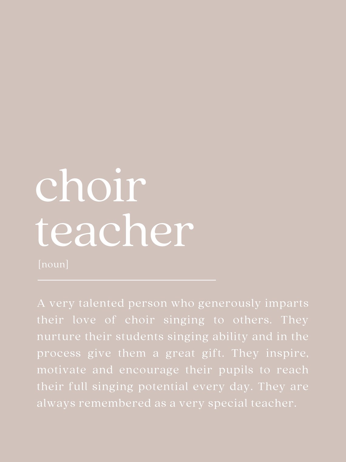 Choir Teacher Definition Quote, Teacher Appreciation - Image 2
