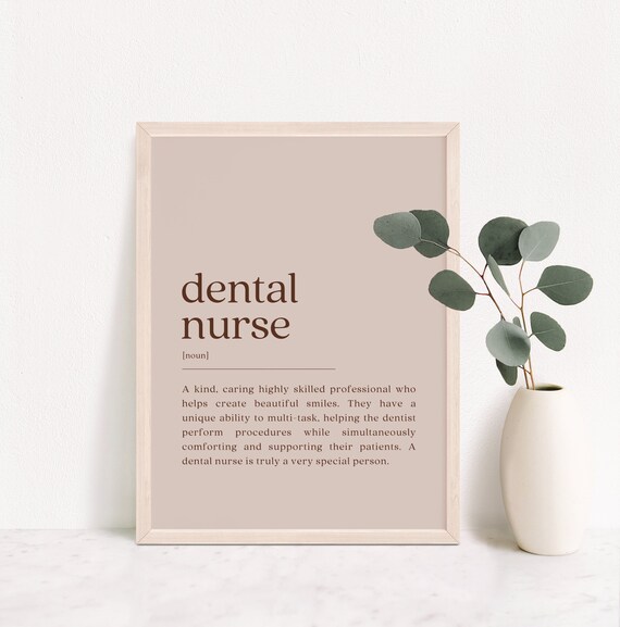 Dental Nurse Dictionary Definition Neutral Beige Typography Poster