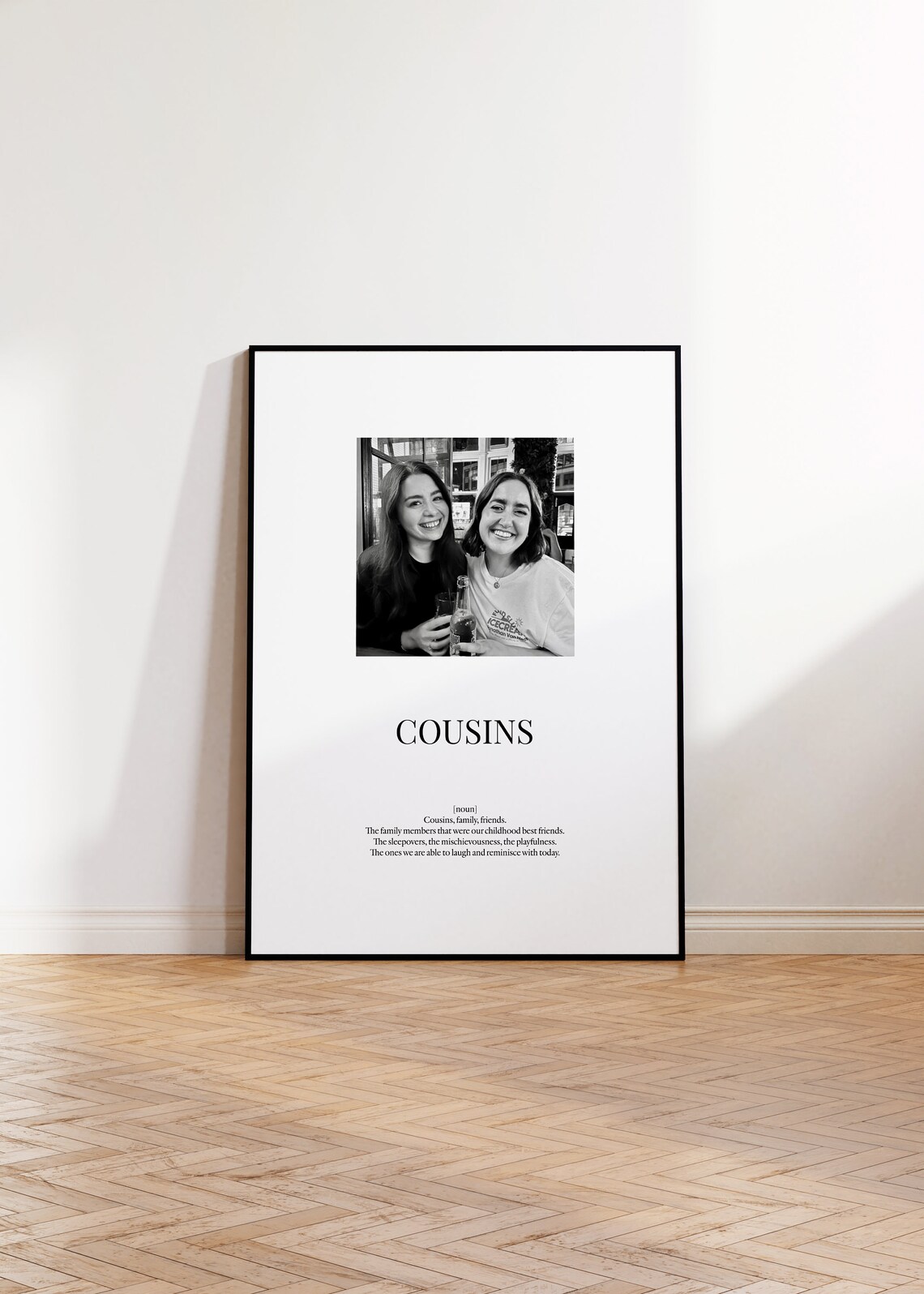 Personalized Cousin Definition Christmas Art Print - Image 2