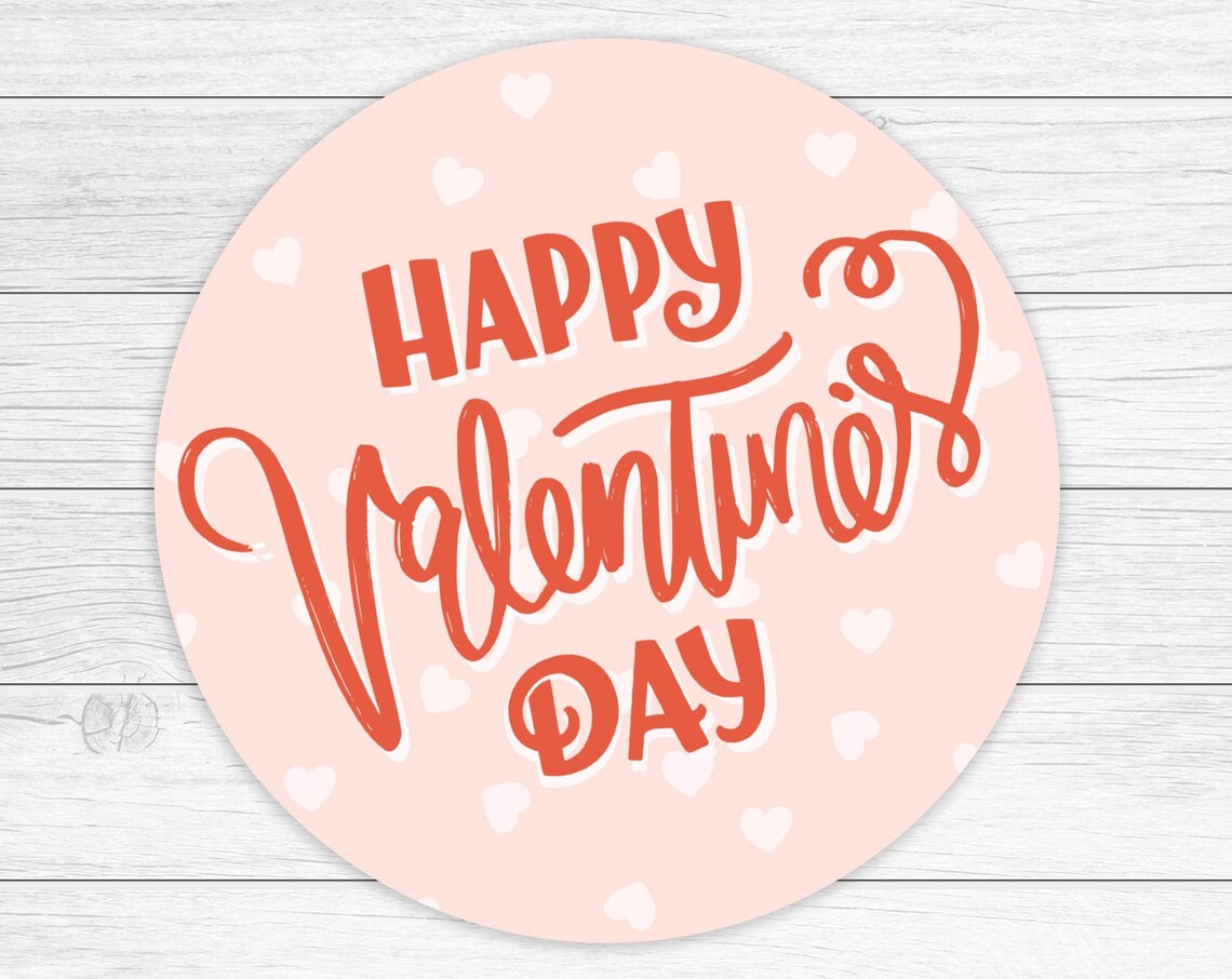 Boho Valentine Cookie Tag, Round Holiday Tag Print