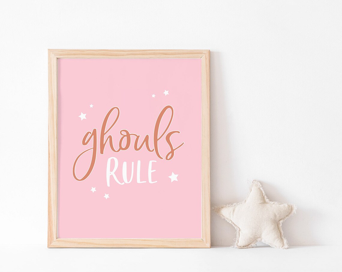 Ghouls Rule Instant Pink Halloween Art Print
