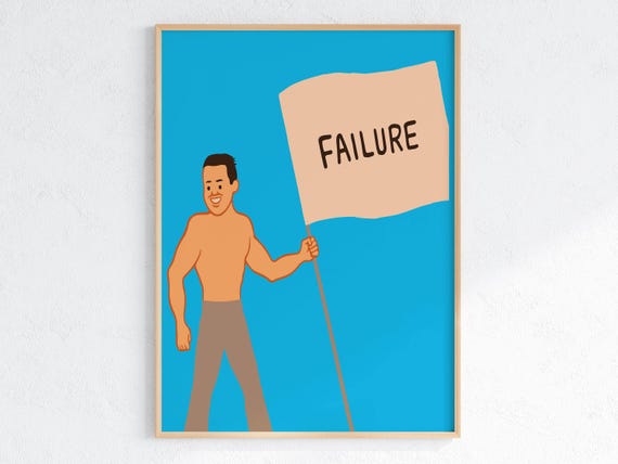 Joan Cornella Failure Quirky Art Print Unique Gift Idea Humorous Home Decor Playful Wall Art Absurd Illustration Home Fun