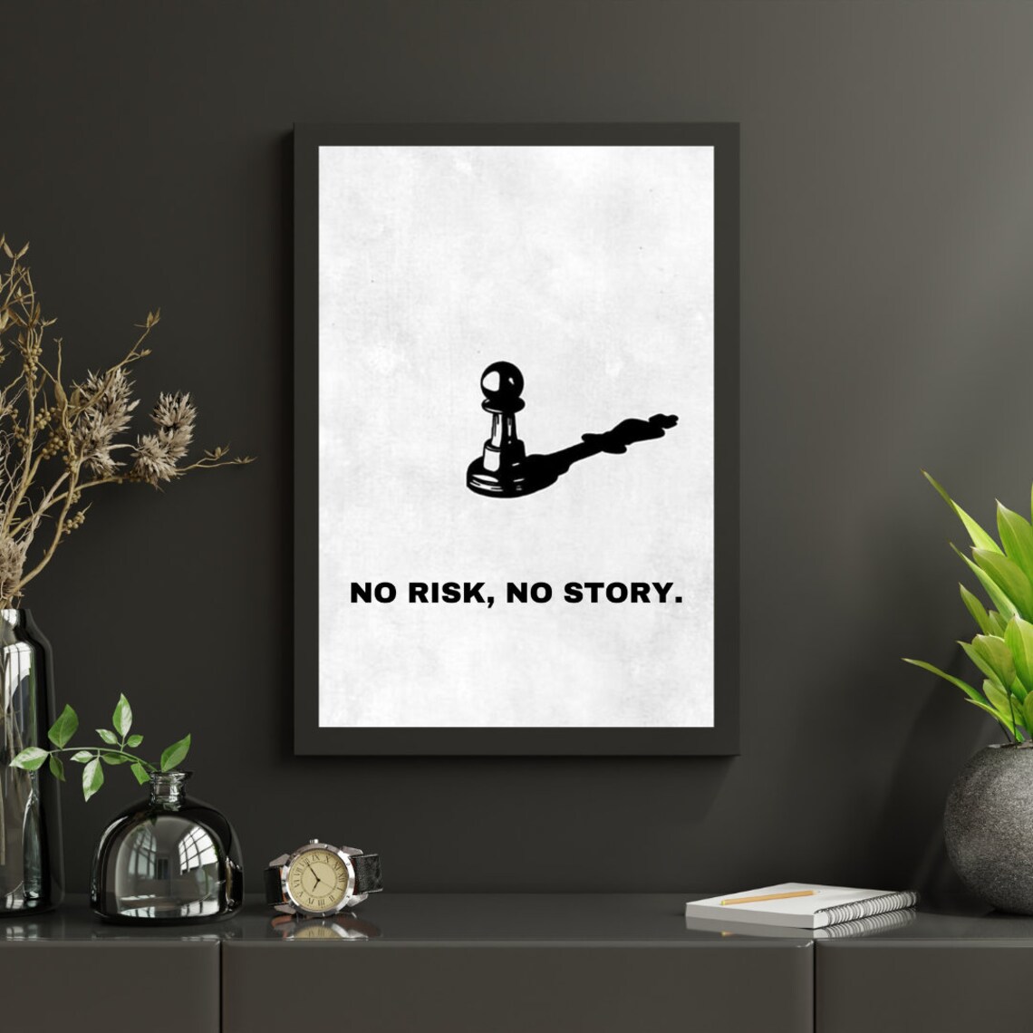No Risk No Story Motivational Poster, Minimalist Art Print - Image 3