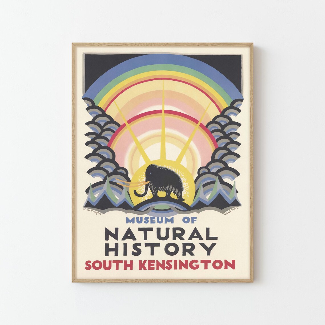Museum Of Natural History South Kensington Art Deco Mammoth Poster