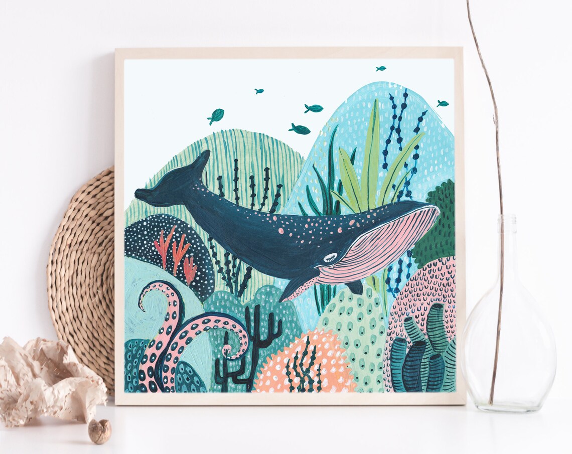 Whale Whale Print, Nautical Nursery Wall Art - Image 4