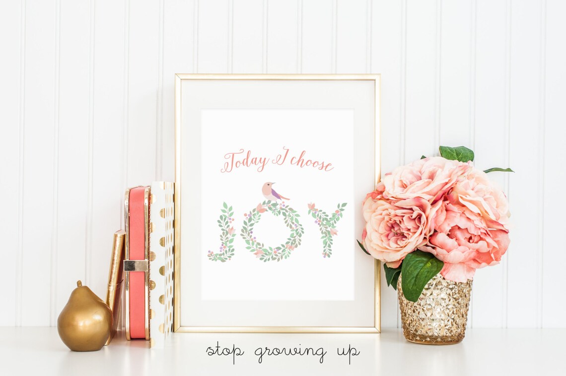 Today I Choose Joy Bird Inspirational Quote Poster