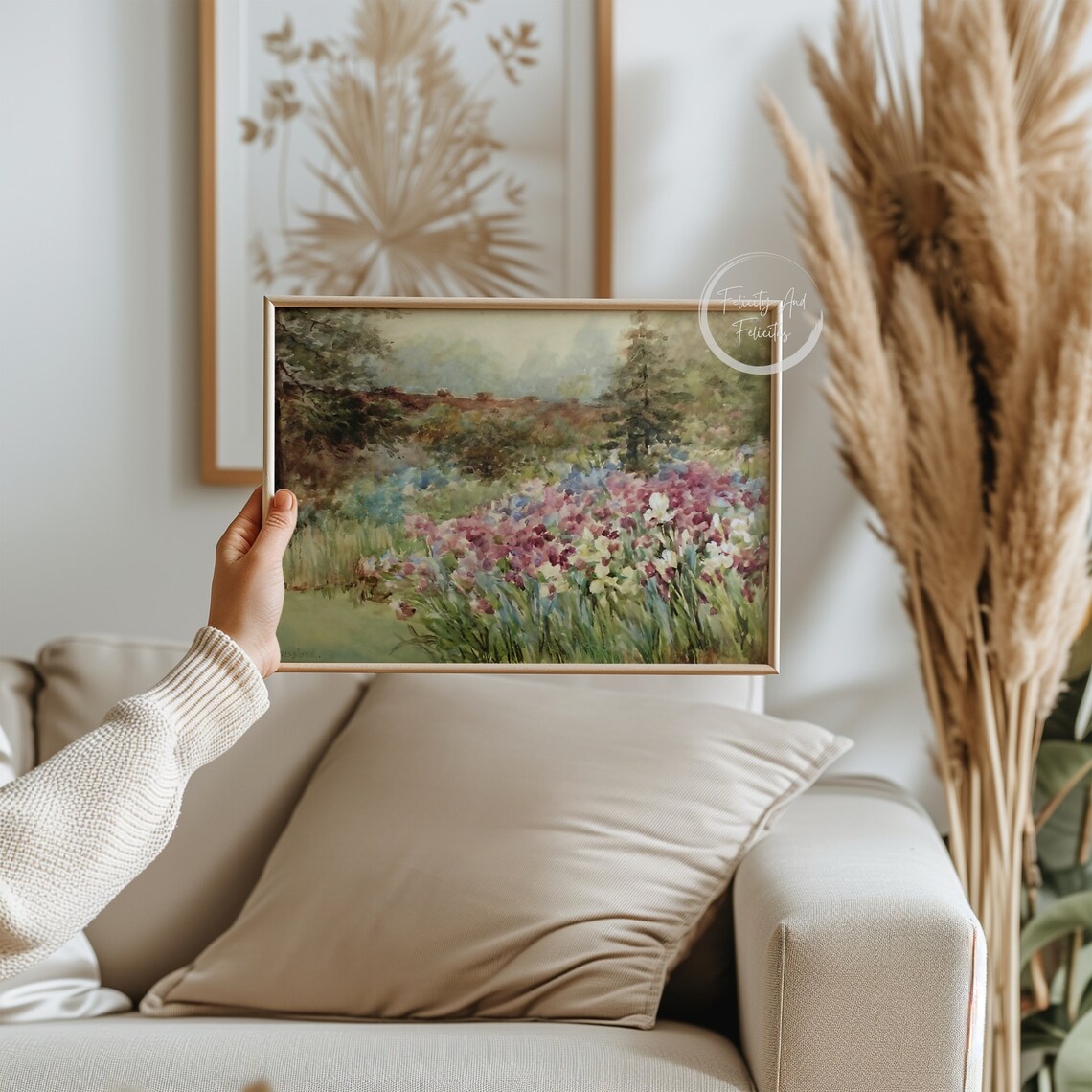 Watercolor Garden Wildflowers Impressionist Country Floral Poster