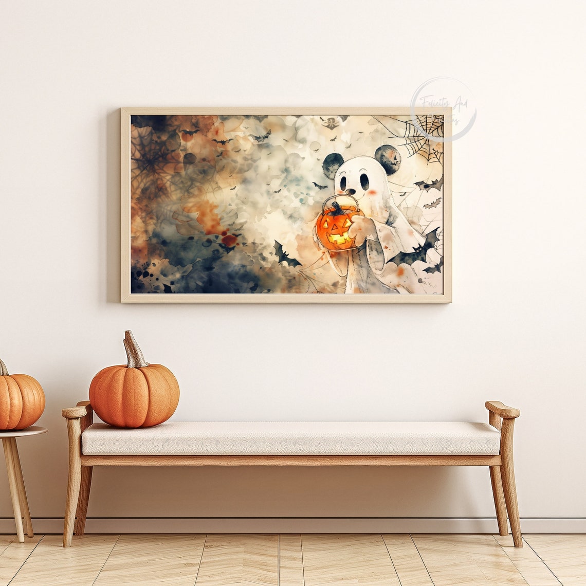 Halloween Mouse Ghost Frame Tv Art Cute Ghost Mouse Frame Tv Art Spooky Season Screensaver - Image 5