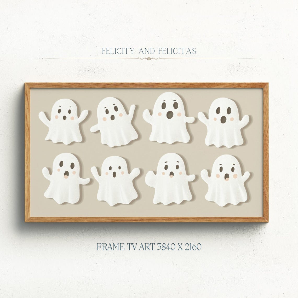 Frame Tv Art Cute Ghost Pastel Halloween Tv Art Neutral Halloween Decor Pastel Halloween Decor