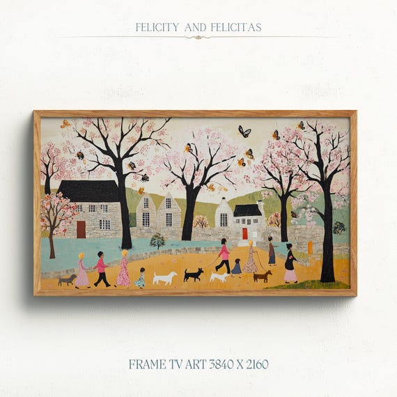 Cute Spring Frame Tv Art Abstract Spring Tv Art Modern Farmhouse Tv Decor Fun Spring Art