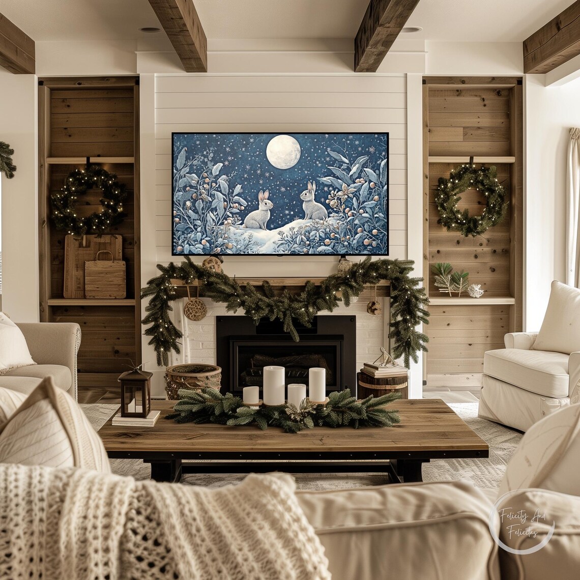 Winter Wonderland William Morris Style Art Print - Image 3