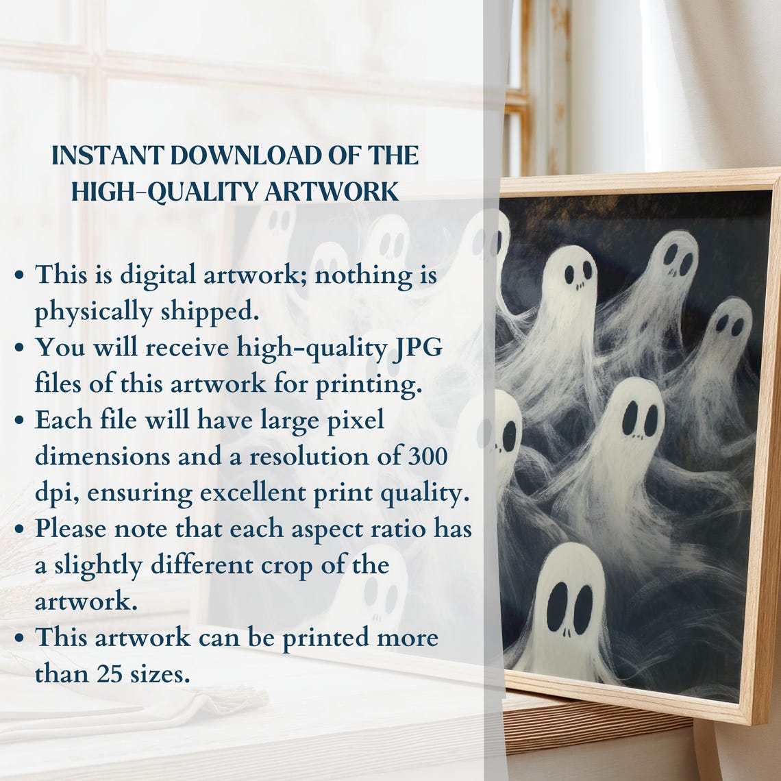 Wispy Ghosts Rising on a Dark Haunted Night Painterly Art Poster - Image 2