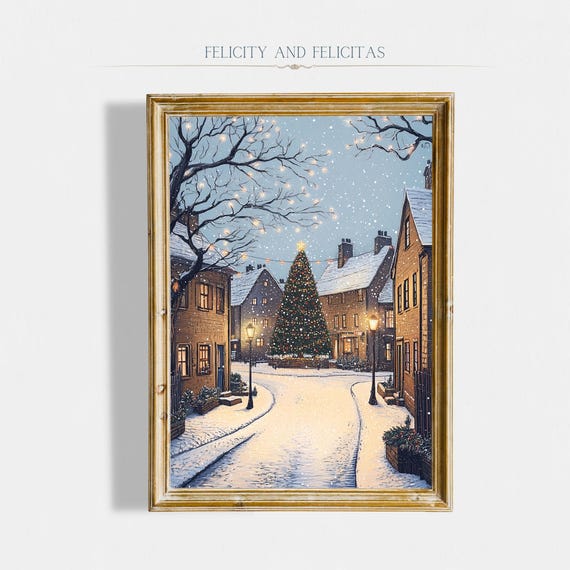 Christmas Tree Wall Art Christmas Art Cute Winter Prints Seasonal Decor Christmas Farmhouse Decor