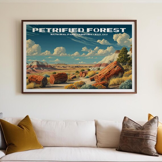 Petrified Forest National Park Arizona Vintage Travel Poster